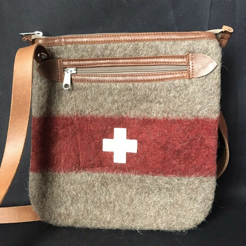Vintage  WOOL SHOULDER CROSS BODY bag purse cross